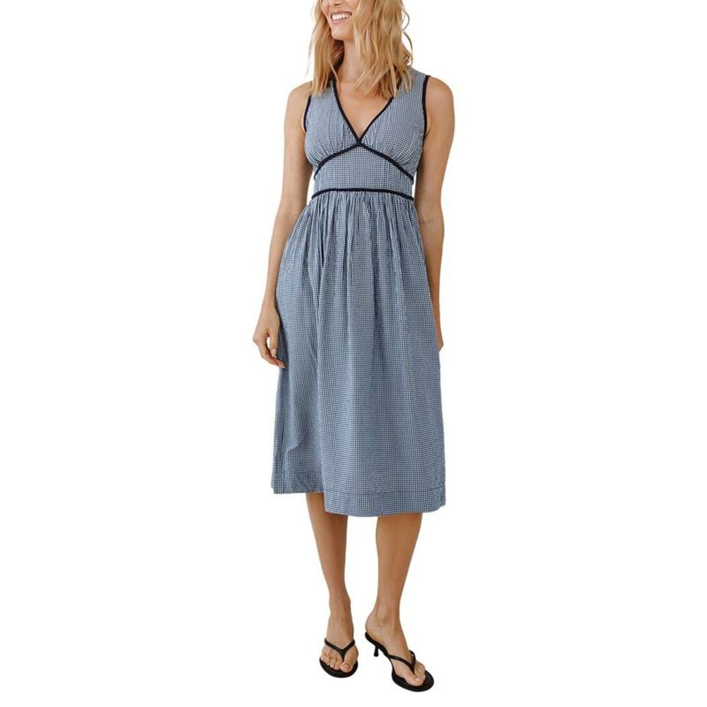 Bella Dahl Womens Fit & Flare Midi Dress, Navy